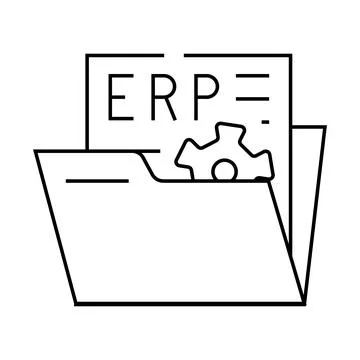 Document erp line icon vector illustration Stock Illustration