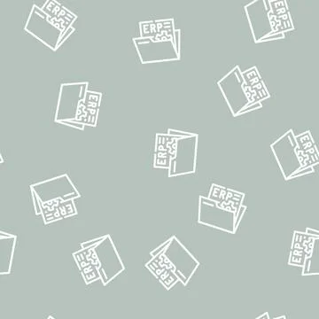 Document erp line vector seamless pattern Stock Illustration