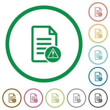 Document error flat icons with outlines Illustrazione stock