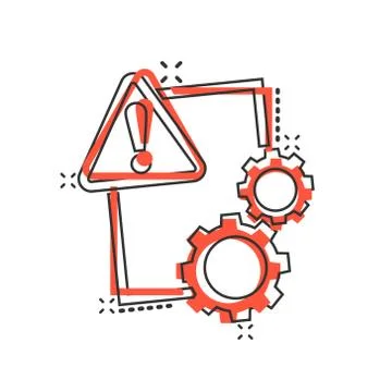 Document error icon in comic style. Broken report cartoon vector illustration Stock Illustration