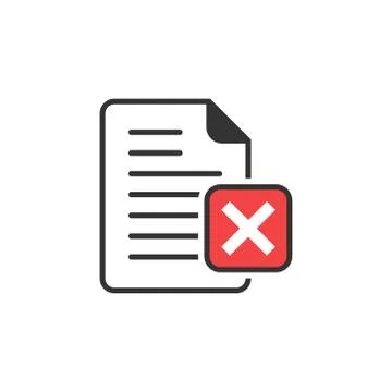 Document error icon in flat style. Broken report vector illustration on white Stock Illustration