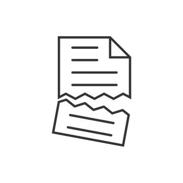 Document error icon in flat style. Broken report vector illustration on white Illustrazione stock