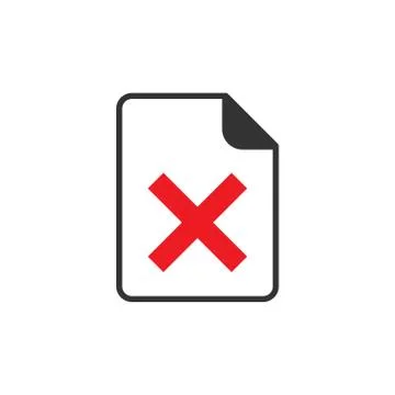 Document error icon in flat style. Broken report vector illustration on white Stock Illustration