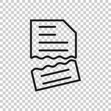 Document error icon in flat style. Broken report vector illustration on white Illustrazione stock