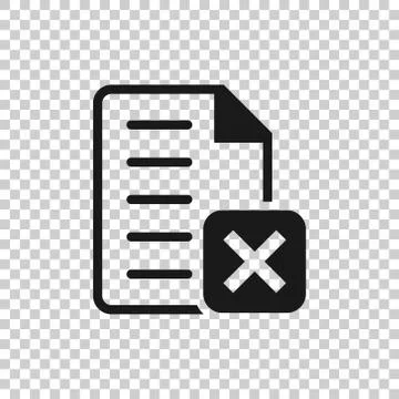 Document error icon in flat style. Broken report vector illustration on white Stock Illustration