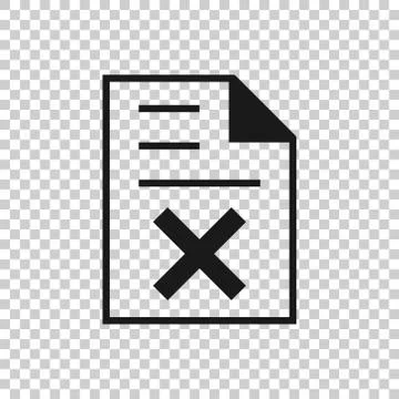 Document error icon in flat style. Broken report vector illustration on white Stock Illustration