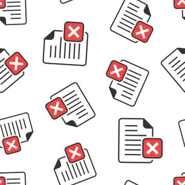 Document error icon in flat style. Broken report vector illustration on white Illustrazione stock