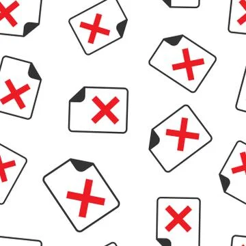 Document error icon in flat style. Broken report vector illustration on white Stock Illustration