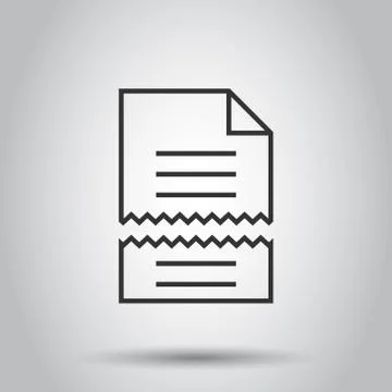 Document error icon in flat style. Broken report vector illustration on white Stock Illustration