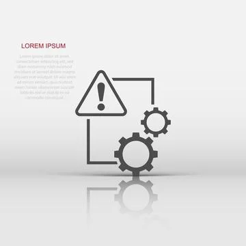 Document error icon in flat style. Broken report vector illustration on whi.. Illustrazione stock