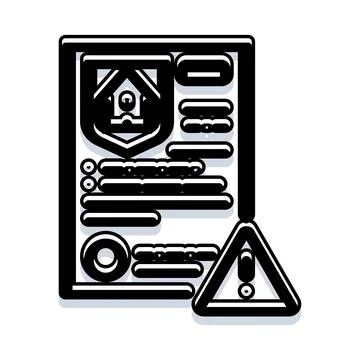Document with error warning icon concept Illustrazione stock