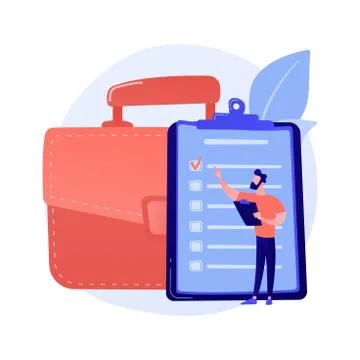 Document evaluation vector concept metaphor Stock Illustration