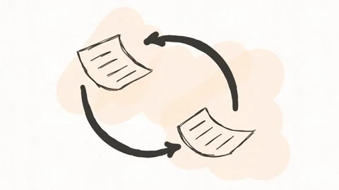 Document Exchange and File Transfer Process Animation Stock Footage 342018049