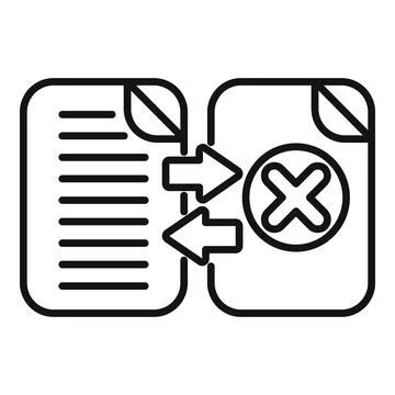 Document exchange with error sign showing data transfer issues Stock Illustration