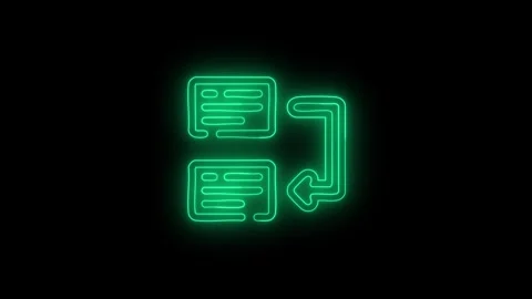 Document exchange neon light glowing icon Stock Footage 323345495