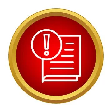 Document with exclamation mark warning alert notification Stock Illustration