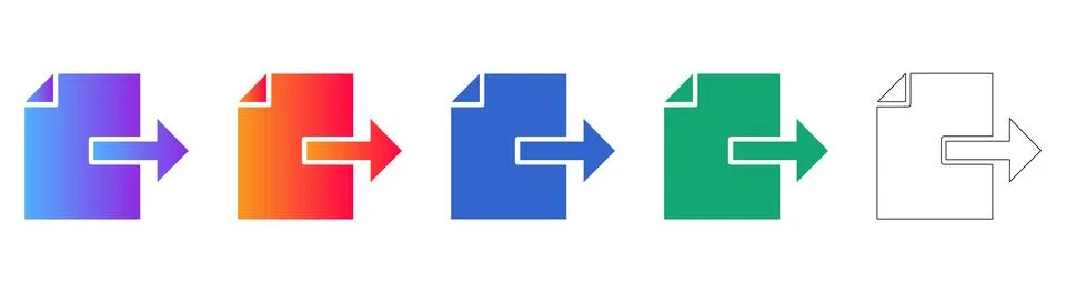 Document Export and Transfer File Icons Stock Illustration