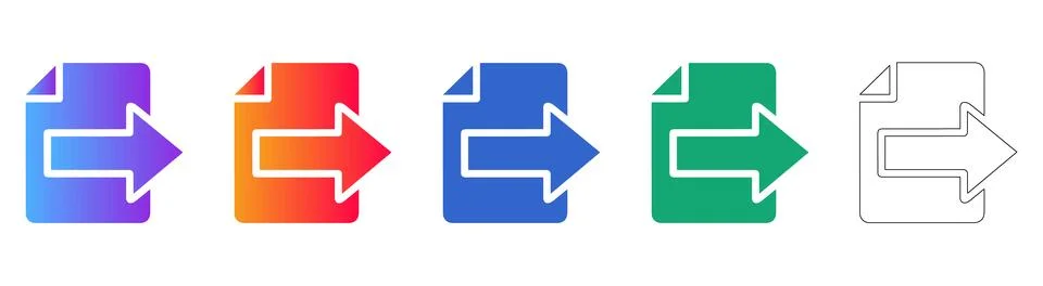 Document Export File Arrow Icons Stock Illustration