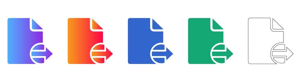 Document Export File Icons Stock Illustration