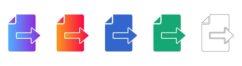 Document Export Interface Icons Set Illustrazione stock