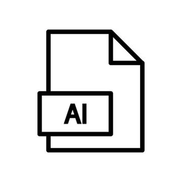 Document, extension, file, format icon AI symbol Illustration Design Stock Illustration