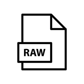Document, extension, file, format icon RAW symbol Illustration Design 库存插图