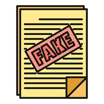 Document with fake stamp indicating misinformation and fraud イラスト素材