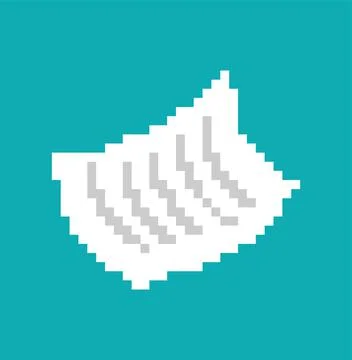 Document falls pixel art. Sheet of paper flies 8 bit. pixelated Vector illust Illustrazione stock