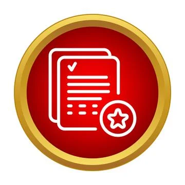 Document favorite selecting task complete icon button Stock Illustration