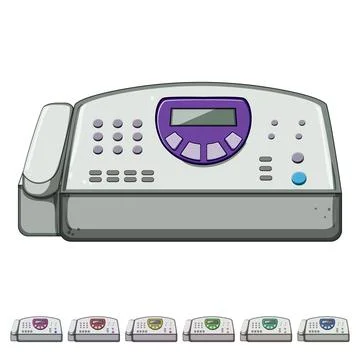 Document fax machine cartoon vector graphic Stock Illustration