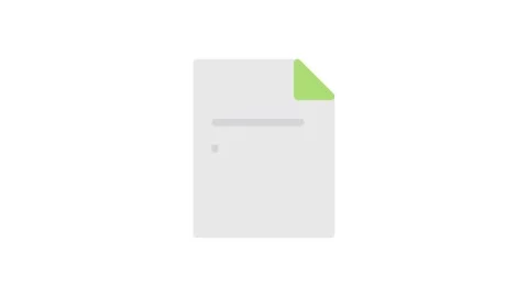 A document featuring a green sheet of paper placed on top of it. Stock Footage 332905108