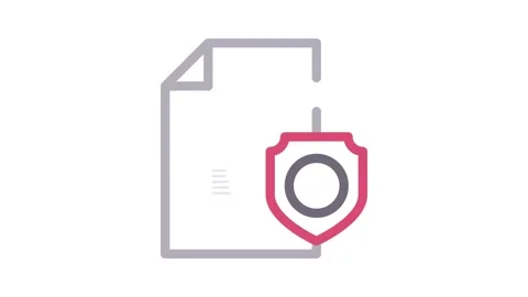 Document featuring a shield and check mark, symbolizing security and verifi.. Stock Footage 334834223