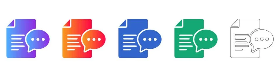 Document Feedback and Chat Icons Stock Illustration