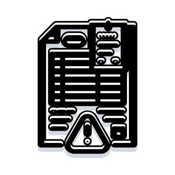 Document file with an alert warning icon Stockillustratie
