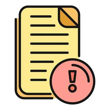 Document file alerting error and important notification 库存插图