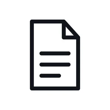 Document File Black White Line Icon Editable Stroke Vector Symbol Stock Illustration