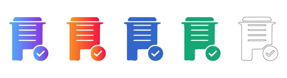 Document file checkmark icon set イラスト素材