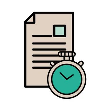 Document file with chronometer icon Stock Illustration