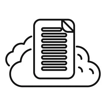 Document file on cloud computing storage icon Stockillustratie