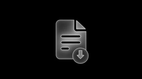 Document file With download icon animation. neon sign , Simple download ico.. Stock Footage 305166239
