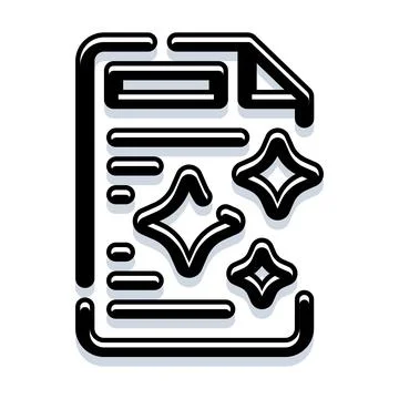 Document file enhancing with bright star sparkles Stock Illustration