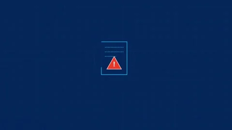 Document file error warning alert cyber security interface graphic with document Vidéo 342725142