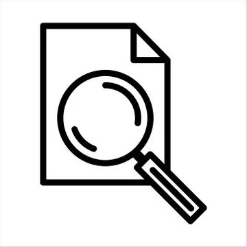 Document, file, file format, search icon 库存插图