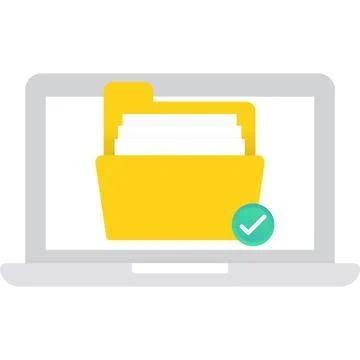 Document file folder icon on vector computer Stock Illustration