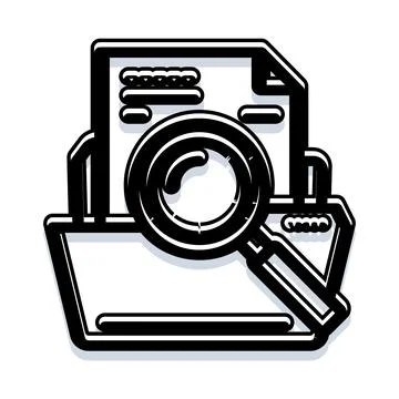 Document file folder with magnifying glass searching data 스톡 일러스트
