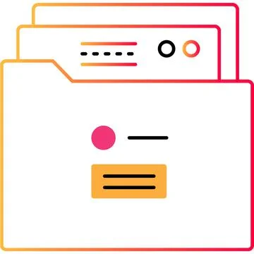 Document file folder outline icon vector archive Stock Illustration