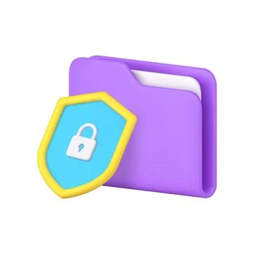 Document file folder protection information business data security access 3d  Stock Illustration