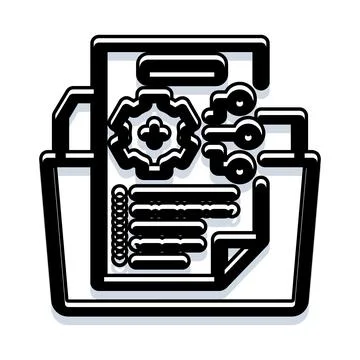 Document file folder with settings and organization keys Stockillustratie