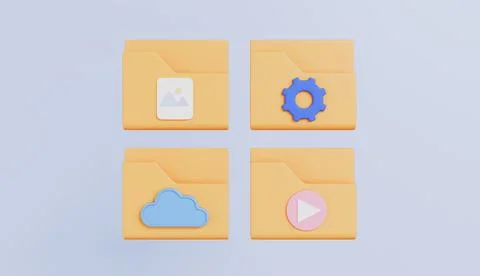 Document file folders with cloud computing technology, online data storage Illustrazione stock