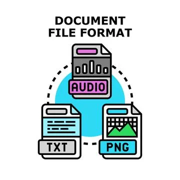 Document file format choosing digital data option Stock Illustration